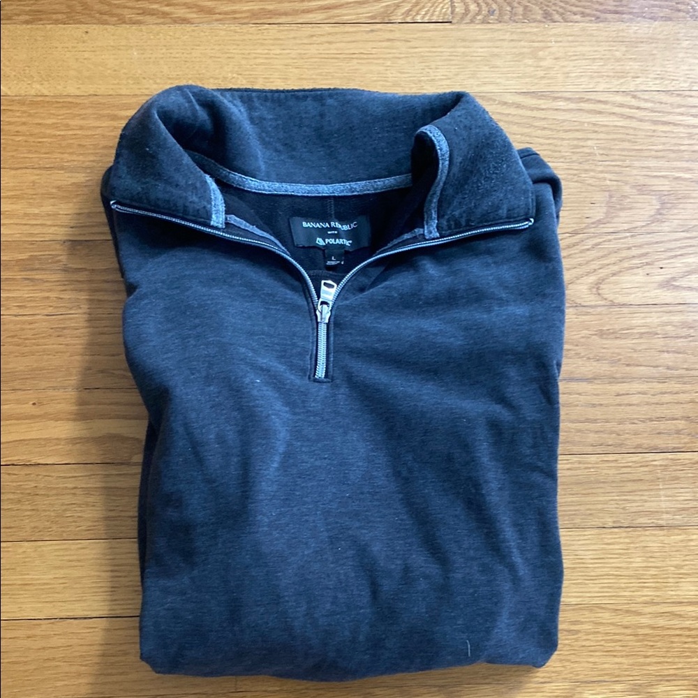 Banana Republic Gray Zip Up Sweater